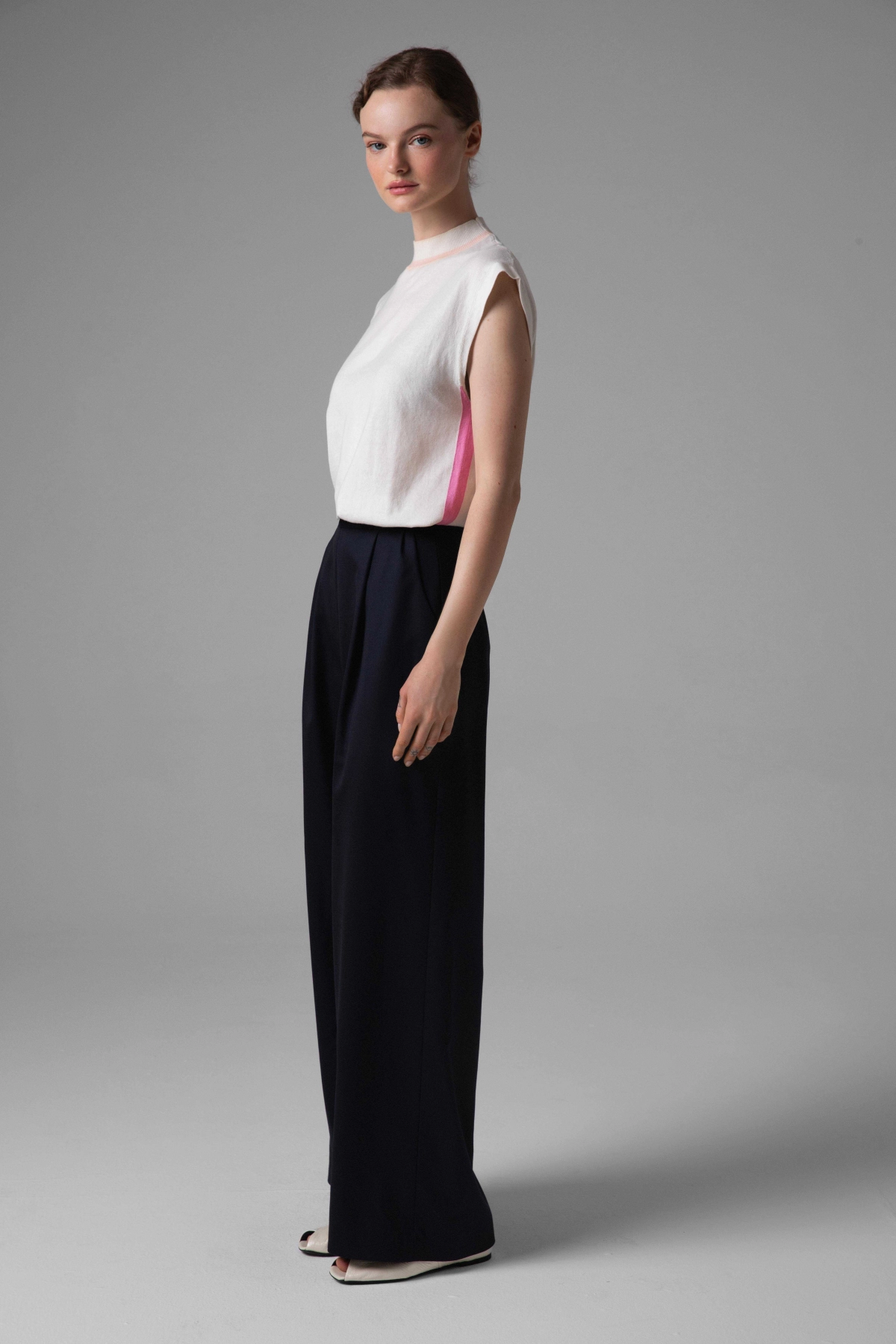Black Silk Wide-Leg Trousers with Hand-Finished Hems | Monika Adamska – Luxury Womenswear
