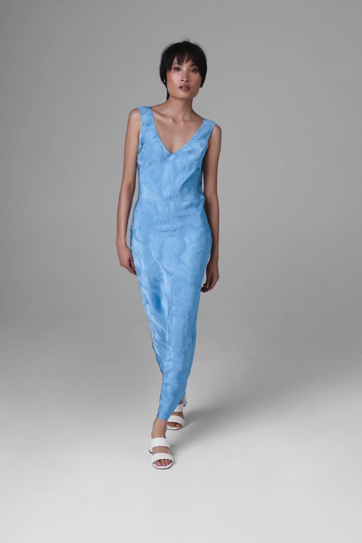 Bias-Cut Viscose Jacquard Midi Dress | Monika Adamska – Luxury Womenswear