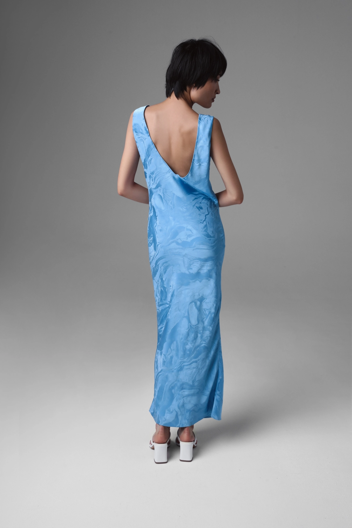 Bias-Cut Viscose Jacquard Midi Dress | Monika Adamska – Luxury Womenswear