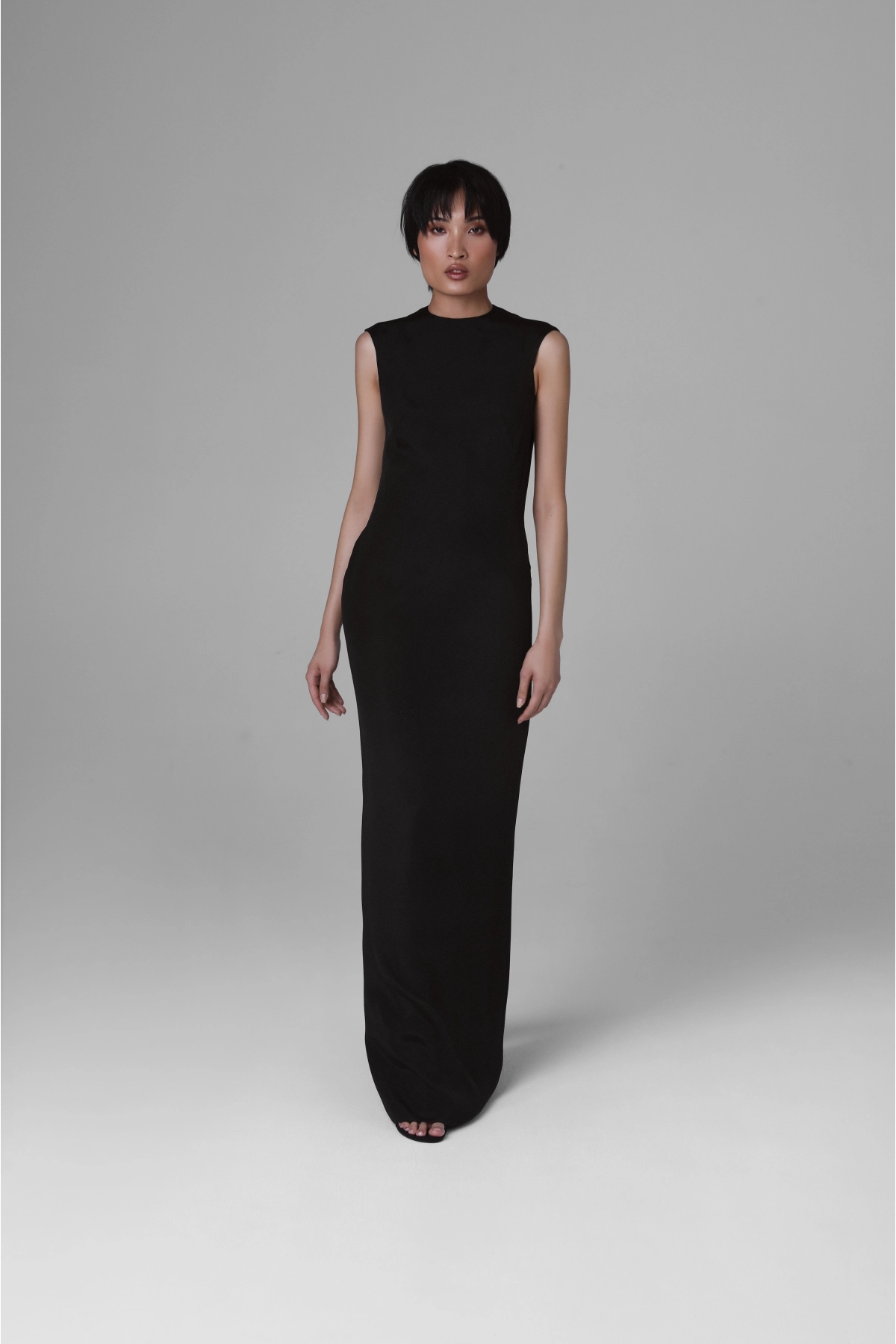 Black Silk Crêpe Floor-Length Evening Gown | Monika Adamska – Luxury Womenswear