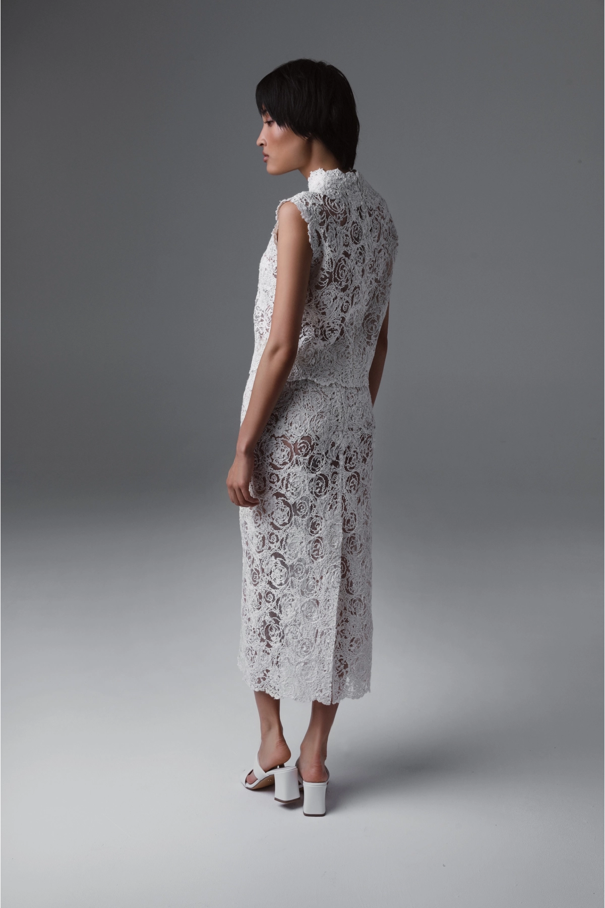 Couture Blouse and Skirt in French Lace | Monika Adamska – Luxury Womenswear