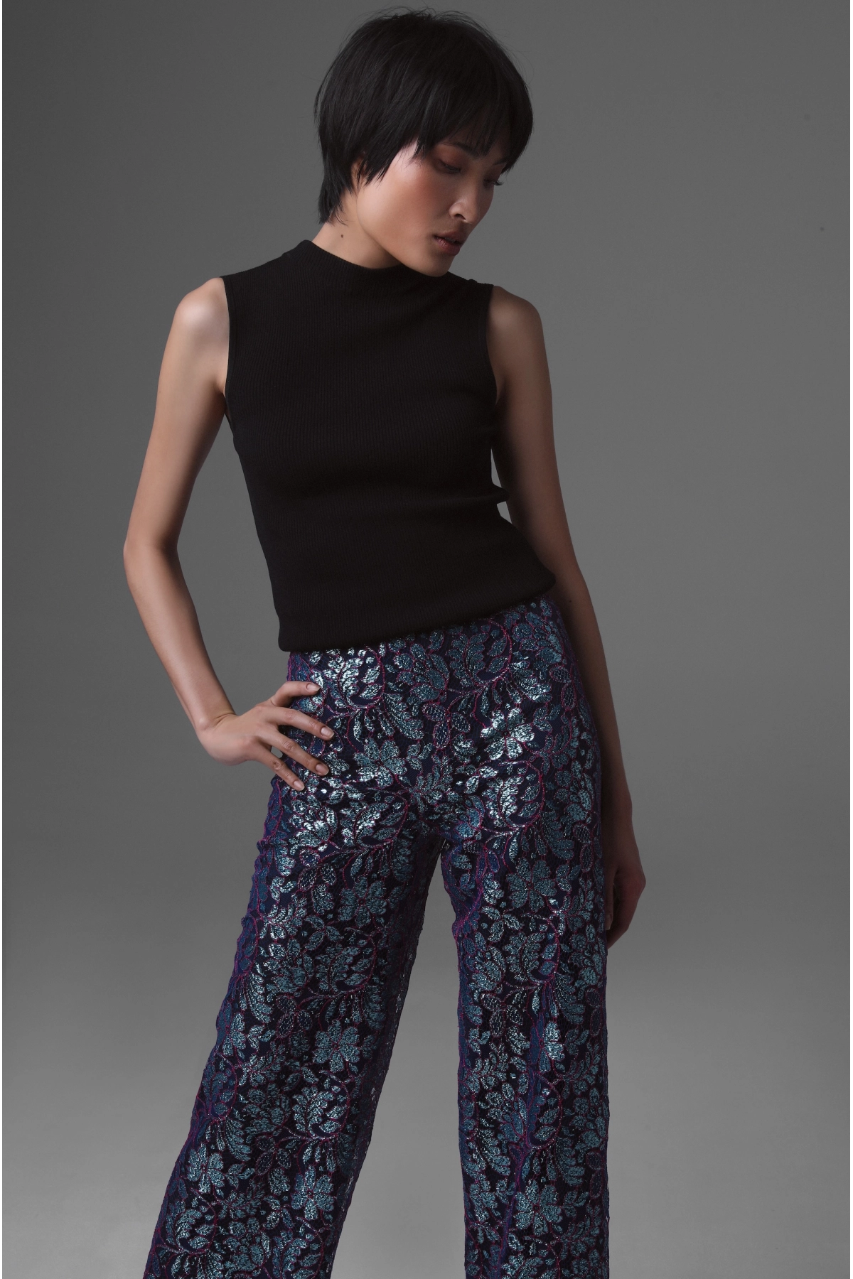 Long Lace Couture Trousers with Silk Satin Lining | Monika Adamska – Luxury Womenswear