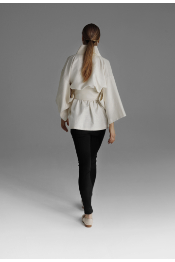 Silk Bourette Kimono with Handcrafted Finishes – Monika Adamska