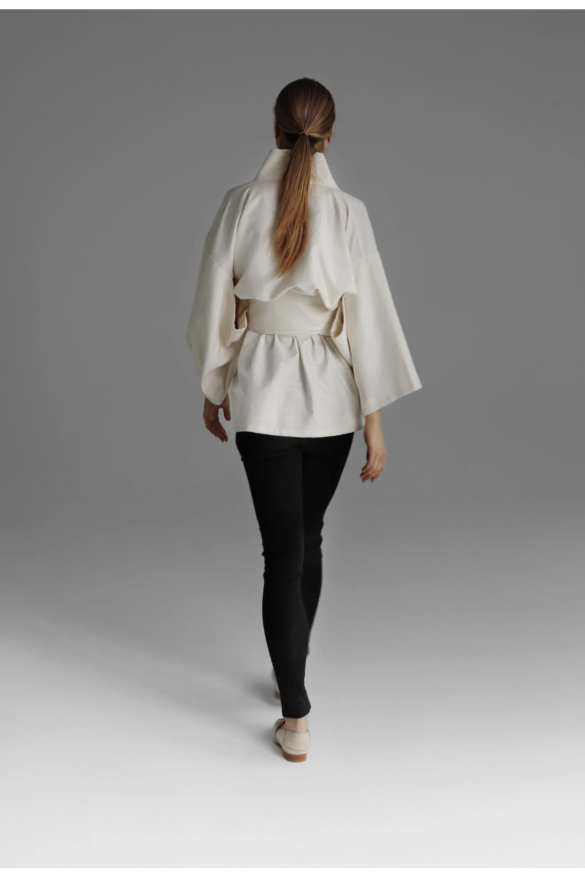 Silk Bourette Kimono with Handcrafted Finishes | Monika Adamska – Luxury Womenswear