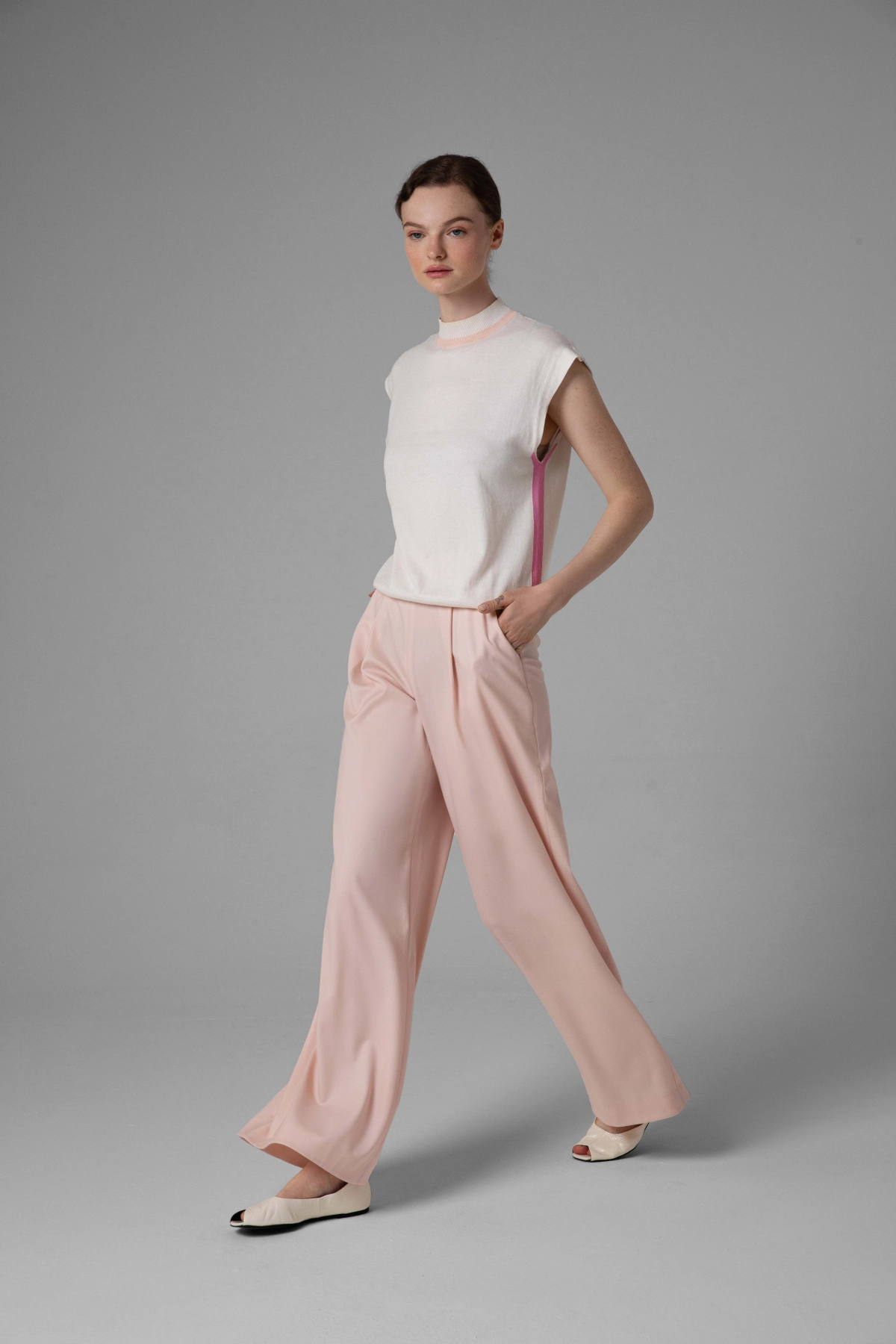 Black Silk Wide-Leg Trousers with Hand-Finished Hems | Monika Adamska – Luxury Womenswear