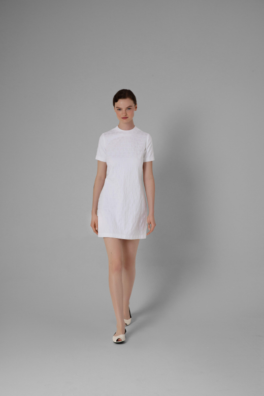 White jacquard dress