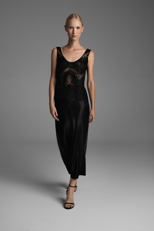 Silk skirt with a bias cut